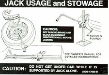 1968 1969 Fairlane Jack Instruct Wreg Wheel Decal