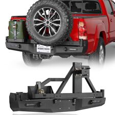 Steel Rear Bumper W Tire Carrier Jerry Can Holder For 2005-2015 Toyota Tacoma