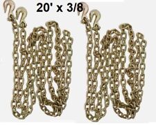 2 Qty 38 X 20ft Grade 70 G70 Grab Hooks Tow Dolly Axle Tie Down Chain Shackle