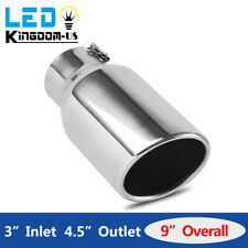 Exhaust Tip For 3 Inlet 4.5 Outlet 9 Long Rolled-edge Bolt-on Rear Tailpipe