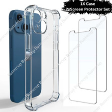 For Iphone 12 11 15 Pro Max Xr Xs X 8 7 6 Clear Case Cover With Screen Protector