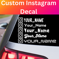 Instagram Custom Vinyl Decal Car Window Ig Username Sticker Free Shipping