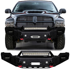 For 2003-2005 Dodge Ram 2500 3500 Steel Front Bumper With Winch Plateled Light