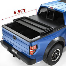 5.5 Ft 3-fold Tonneau Cover For 2009-2014 Ford F150 F-150 Truck Bed Cover On Top