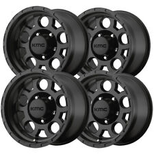 Set Of 4 Kmc Km522 Enduro 16x9 5x135 -12mm Matte Black Wheels Rims 16 Inch