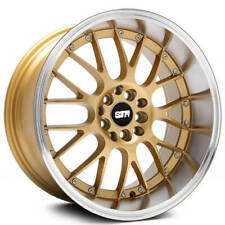 18x8.5 Str Wheels 514 Gold Face With Machined Lip Rims Jdm Style B5