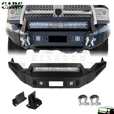 Heavy Duty Steel Front Bumper Full Guard With Led Light For 13-18 Dodge Ram 1500