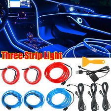 3 In 1 Led Light Car Interior Decor Atmosphere Wire Strip Light Lamp Accessories