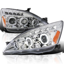 Fits 2003-2007 Honda Accord 24dr Led Halo Projector Headlights Lamps Leftright