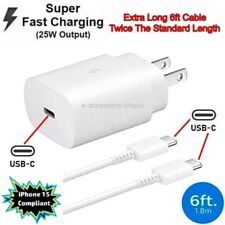 25w Type Usb-c Super Fast Wall Charger6ft Cable For Iphone 15 Pro Max Plus