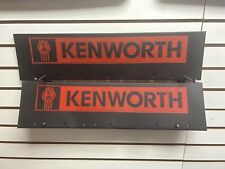 Pair Quarter Fender Mud Flaps Kenworth 24 X 6 Black Red With Logo Rubber