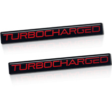 2 - Brand New Turbocharged Turbo Charged Badges Sticker Emblem Black Red