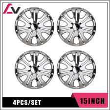 4pcs 15inch Universal Wheel Rim Cover Hubcaps Chrome Rings Set For Chevykia
