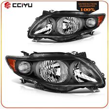 Headlights Assembly For 2009-2010 Toyota Corolla S Ce Le Xle Xrs Black Housing