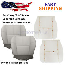 Driver Passenger Bottom Leather Seat Cover Gray Foam For 2007-2014 Gmc Sierra