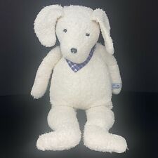 Efie White Dog Plush Cotton Blue Bandana Back Pouch 20 Stuffed Animal Germany