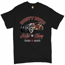 Rusty Nuts Auto Shop T-shirt Hot Rod Rat Rod Vintage Old School Mens Tee