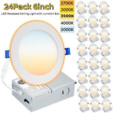 24pack 6inch Led Ceiling Lights Ultra-thin Recessed Retrofits Kit Dimmable Round