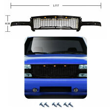 For 99-02 Chevy Silverado 00-06 Suburban Tahoe Gloss Black Front Grille W Led