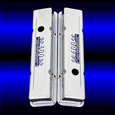 Chrome Sbc Valve Covers Fits Small Block Chevy 400 Engines Factory Height Blue