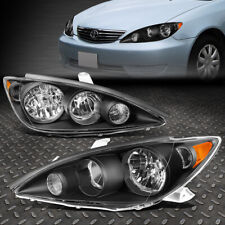 For 05-06 Toyota Camry Factory Style Black Housing Amber Corner Headlight Lamps