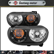 Headlights Assembly Lamp Black Leftright Side For 2008-2014 Dodge Challenger