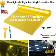 For 12x78 Headlight Taillamp Transparent Yellow Lens Vinyl Protection Film