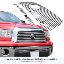 For 2007-2009 Toyota Tundra Logo Show Stainless Steel Billet Grille Combo