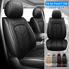 For 2009-2014 Ford F150 Crew Cab Pu Leather Car Seat Covers Full Set Front Rear