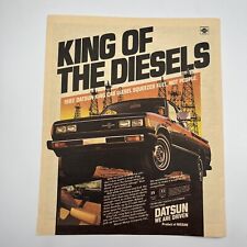 1982 Datsun King Cab Diesel Vintage Print Ad 10.5x12.5 King Of The Diesels