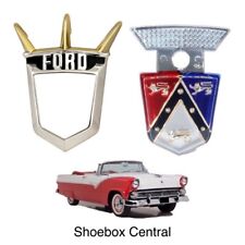 1955 Ford Fairlane Hood Emblem Bezel Crest Ornament Medallion