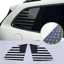For 2014-2021 Jeep Cherokee Black Pvc Us Flag Car Rear Side Window Sticker Trim