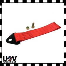 Jdm Red High Strength Sports Racing Tow Strap Set Front Rear Bumper Towing Hook