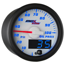 52mm White Blue Maxtow Double Vision Oil Pressure Gauge