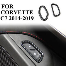 Carbon Fiber Door Lock Switch Button Trim Cover For Chevrolet Corvette C7 2014