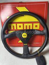 Momo Montecarlo 350mm 14 Leather Yellowstitching Thickened Sport Steering Wheel