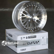 Circuit Cp21 15x7 4-100 25 Silver Machined Wheels Fits Bmw E30 Mazda Miata Mx5