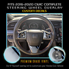 For 2016-2020 Honda Civic Steering Wheel Complete Trim Decals - Chrome Mirror