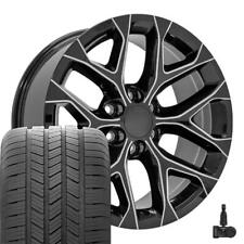 20 In Milled Black Snowflake Ck156 Rims Goodyear Tire Tpms Set Fits Sierra Yukon