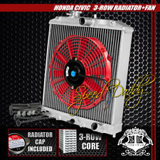 3-row Aluminum Radiator12 Red Cooling Fan For 92-00 Honda Civic Egintegra Dc