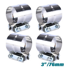 4pcs 3 Stainless Exhaust Band Clamp Step Clamps For Catback Muffler Pipe