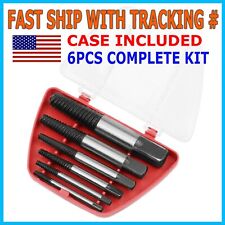 6 Pc Screw Extractor Set Easy Out Drill Bits Guide Broken Screws Bolt Remover