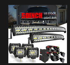 50 Inch 684w Led Light Bar Combo 22 4 Cube Pods Offroad Suv For Ford 5022