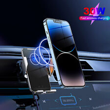 30w Fast Car Wireless Charger Automatic Clamping Phone Holder Mount For Samsung