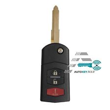 3 Button Remote Flip Key Fob Case Shell Blade For Mazda Cx-9 Cx-7 2008-2013