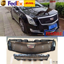For Cadillac Xts 2013-2017 Car Mesh Front Bumper Upper Lower Grill Grille Cover