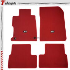 For 12-13 Honda Civic 2dr Floor Mat Carpets Red Nylon W White Si 4pc Set