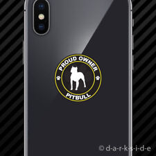 2x Proud Owner Pitbull Cell Phone Sticker Mobile Dog Canine Pet