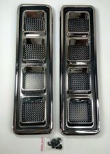 Pair Hood Scoop Inserts For 1968-69 Chevy Camaro Ss Chrome Louvers W Screens