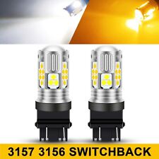 2x 3157 4157 Led Switchback Turn Signal Amber Parkingdrl Light Bulbs White